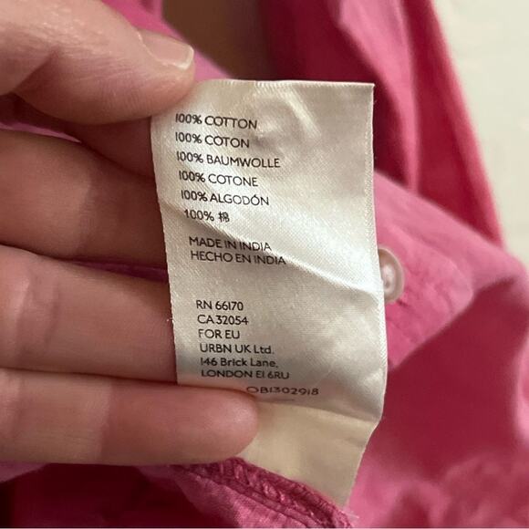 Anthropologie Pilcro The Cate Classic Button Down Embroidered Shirt Small Pink - Picture 8 of 9